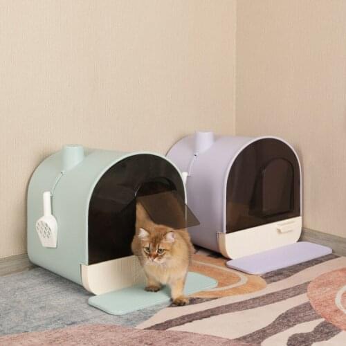 Big Training Cat Litter Box Modern House Fully Enclosed Cat Litter Box Enclosure Furniture Arenero Gato Cute Pet Toilet BD50CB