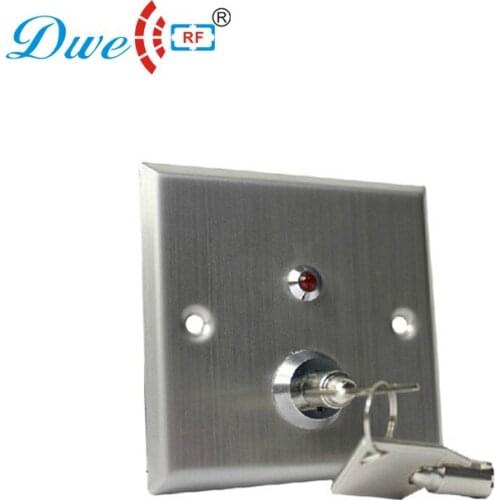 DWE CC RF access control kits stainless steel emergency door release button with key switch with LED indicator light