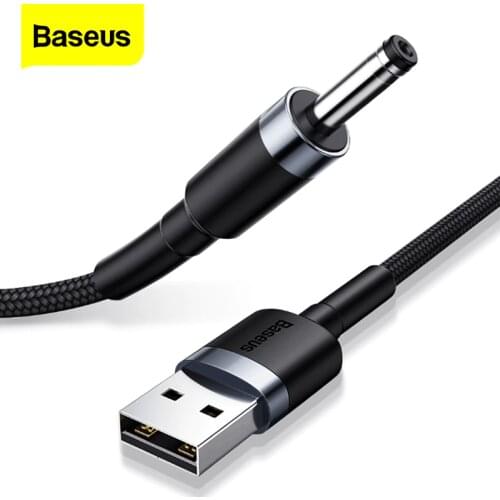 Baseus USB to DC 3.5mm Power Cable USB A to 3.5 Jack 5V Charging Cable For HUB USB Fan Lamp Speaker DC Power Adapter Cable 1M