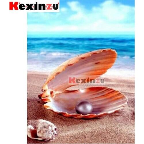 Kexinzu 5D DIY Full Square/Round Drill Diamond Painting "Shell pearl" Embroidery Mosaic Cross Stitch Stickers Decor Gift X44