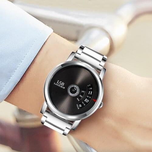 LAOSIBIN Mens Stainless Steel Watch