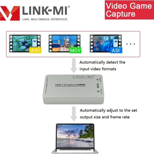 LINK-MI HDMI to USB 3.0 Video Capture Dongle HD video game capture for QuickTime Player USB3.0 1080P Converter