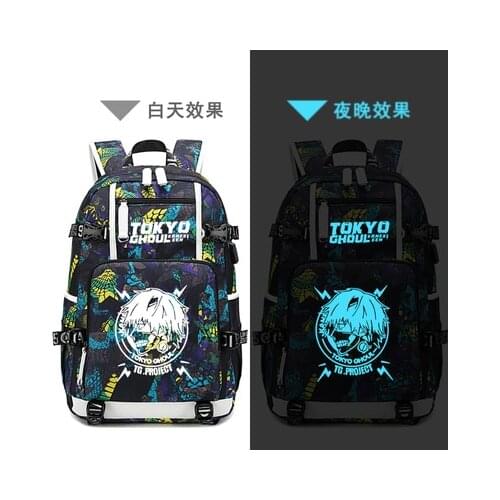 New Tokyo Ghoul schoolbag laptop bag Men Travel bags USB Kaneki Ken Oxford Backpack