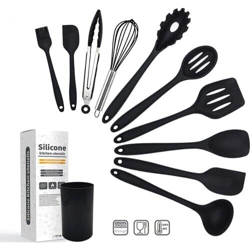 Silicone Kitchenware Cooking Utensils Set Heat Resistant Kitchen Non-Stick Cooking Utensils Baking Tools with Storage Box Tools