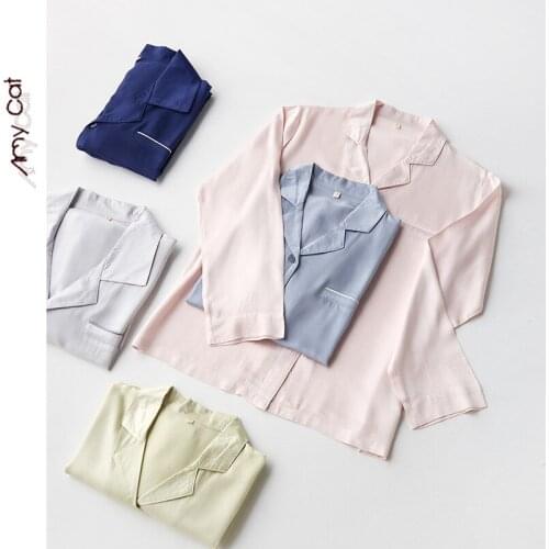 New spring and autumn couples long-sleeved trousers viscose casual two-piece solid color big pockets plus size home service suit