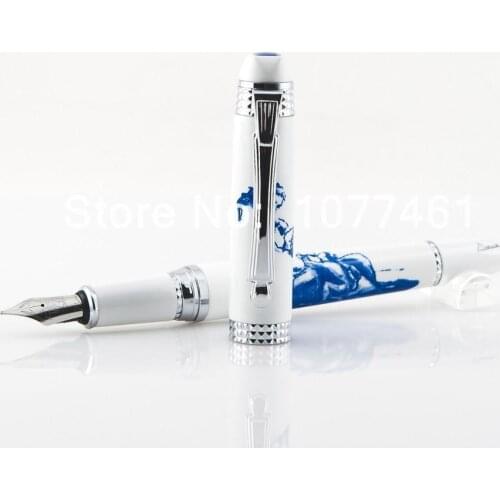 Free shipping Picasso fountain pen 926 classical Black and gold fountain pen white ink pen with original gift box