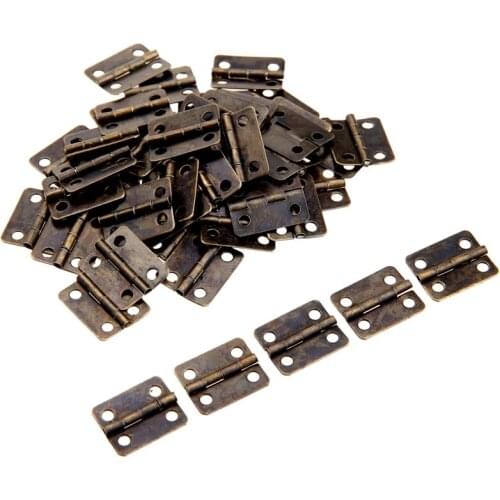 50Pcs Antique Kitchen Cabinet Hinges 16x13mm Bronze/Gold/Silver Jewelry Wooden Box Small Hinge Furniture Connecting hardware