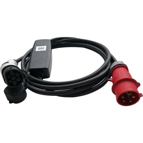 Portable 32A Type2 EV charger IEC62196 With LCD display EV Adjustable Current Single phase Car Charger EVSE