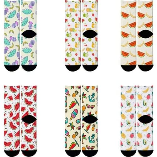 Happy 3D Printing Fruit and Candy Cotton Socks Assorted Colorful Premium Cotton Novelty Dress Socks Gift for Men and Women