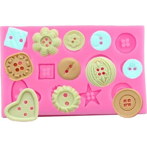 3D Button Shapes Silicone Mould DIY Fondant Chocolate Cookie Ice Silicone Mold Candy Mold Cake Baking Cake Decorating Tools