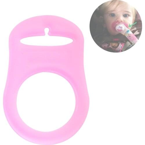 Baby Dummy Pacifier Holder Clip Adapter Silicone Baby Toddler Nipple Accessories Solid Color Pacifier Clips Adapter 48*32mm