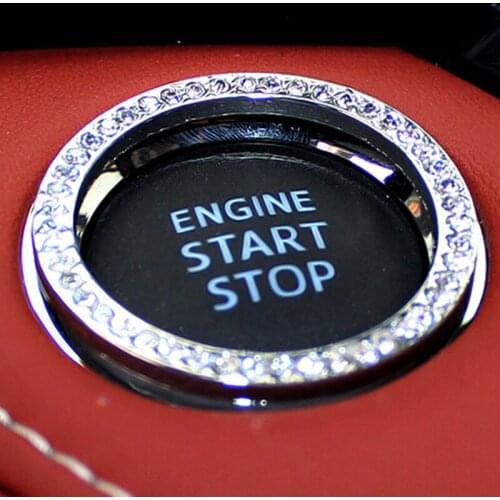 Car styling,Diamond ignition switch cover decoration stickers protection circle For Peugeot 206 207 208 301 307 308 407 2008 300