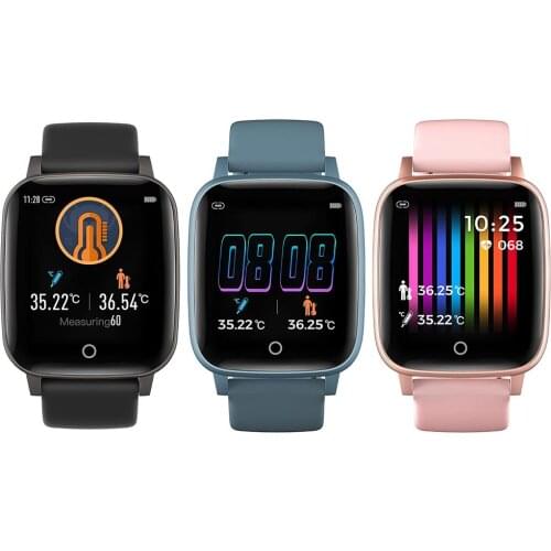 T1S Bluetooth 5.0 Smart Watch Waterproof Body Temperature Measurement Heart Rate Fitness Tracker Watch For Android IOS Phone