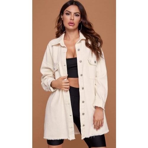 Streetwear Style Solid Color Womens Denim Jacket Coat Jeans Outwear Female Spring Autumn Casual Loose Cowboy Outwear Autumn New