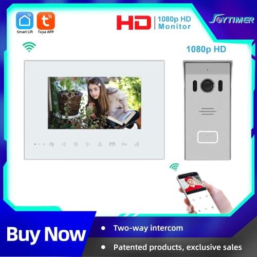 Joytimer WIFI Video DoorPhone Tuya Smart Video Intercom HD With Night Vision Doorbell 110°Wide Angle Motion Detection Camera