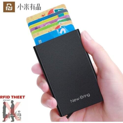 Youpin NewBring Anti-Theft Smart Wallet Metal Ultra Thin ID Card Case Mini Unisex Bank Credit Card Holder Business Protector New