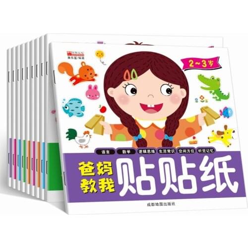 10 Volumes /Set Childrens Early Education Enlightenment Picture Book Baby Sticker Picture Book Childrens Books Complete