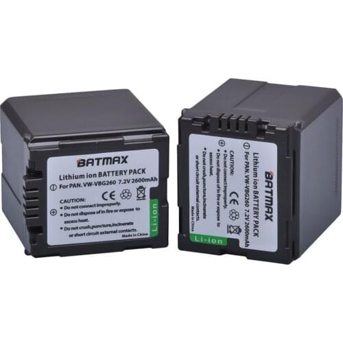 2Pcs VW-VBG260 VW VBG260 VBG130 Battery for Panasonic AG-AF100 AG-HMC150 HDC-HS300 700 HDC-SD700 T750 HDC-TM300 700 SDR-H80
