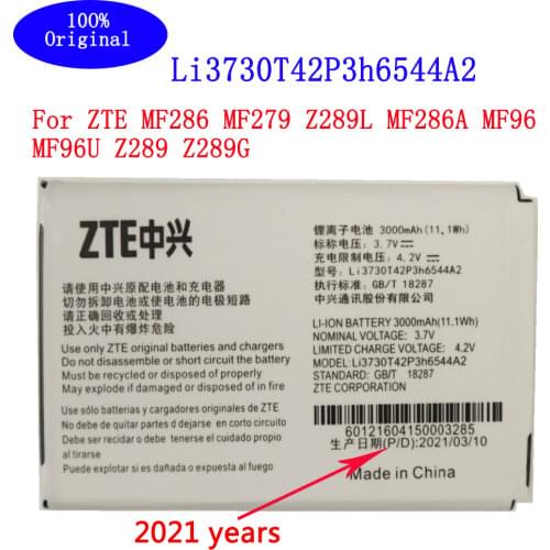 New 100% Original High Quality 3000mAh Li3730T42P3h6544A2 Battery For ZTE MF286 MF96 MF96U Z289L T-mobile Sonic 2.0 Batteries