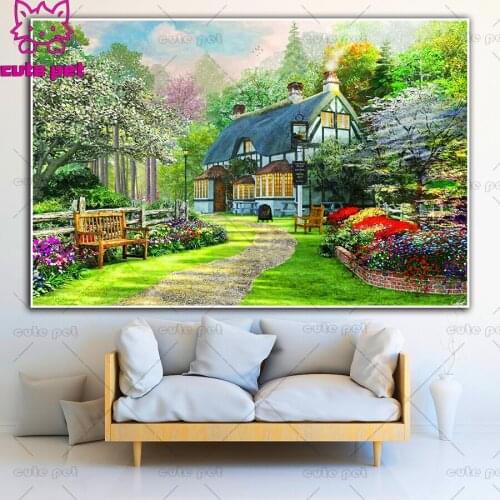 5d Natural landscape garden diy Diamond Painting Cross Stitch full drill Diamond embroidery crystal sale diamond mosaic decor