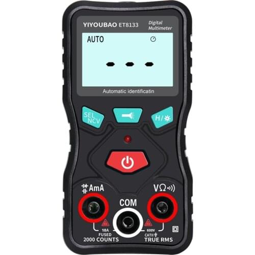 Automatic Digital Multimeter 600V True-RMS Smart NCV AC/DC Voltage Current Ohm Capacitance Diode Test Multimetro Tool Flashlight
