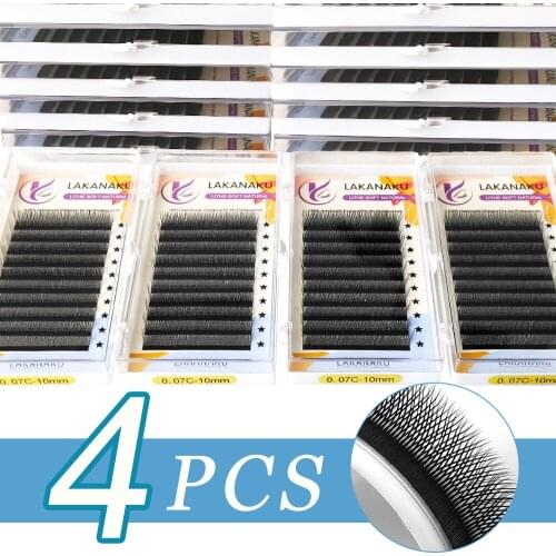LAKANAKU YY Shaped Black Eyelashes Extensions Y Shape Volume Fans Lashes 8-15mm C/D Curl Individual False Lash Free Shipping
