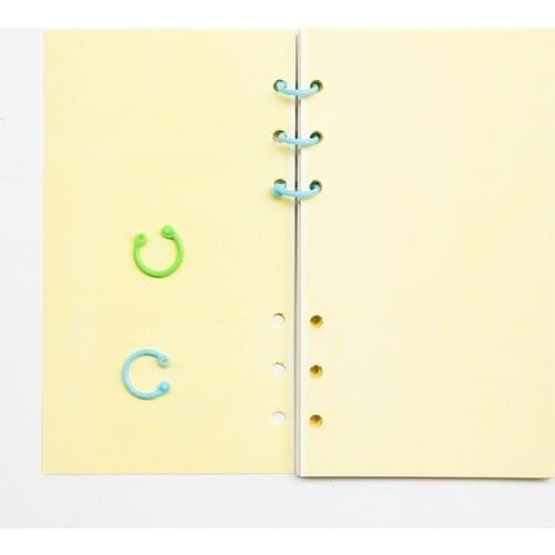 Colored PP Binding Ring Loose Leaf Files Collection Cell Binder Clips 3Size Paperclips DIY Planner Clips Notebook Accessory