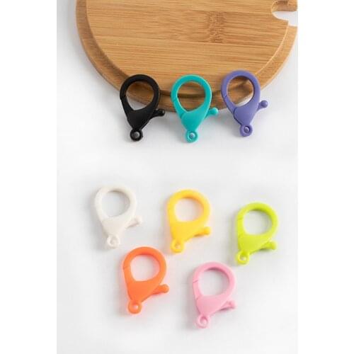 Colorful Plastic Lobster Clasps Key Chain Key Ring Lamp Shape Buckle Snap Hook For DIY Jewelry Making Findings Wholesale
