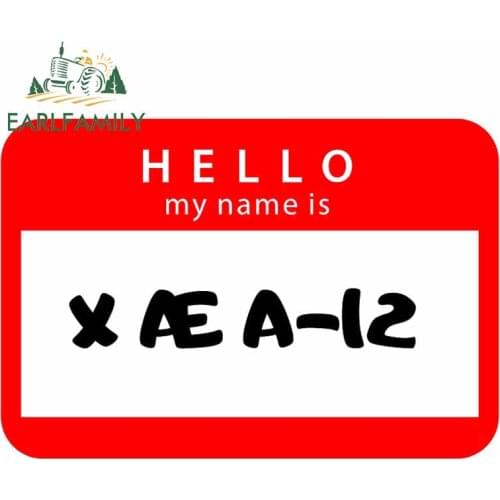 EARLFAMILY 13cm x 9.2cm For Baby Name Motorcycle Car Stickers DIY Decal Vinyl Material Creative Occlusion Scratch Decoration