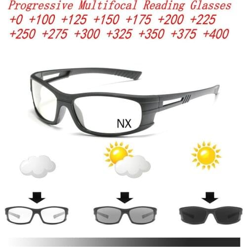 Transition Photochromic Bifocal Reading Glasses Men Sports Women Outdoor Progressive Multifocal Driving Presbyopic Sunglasses NX