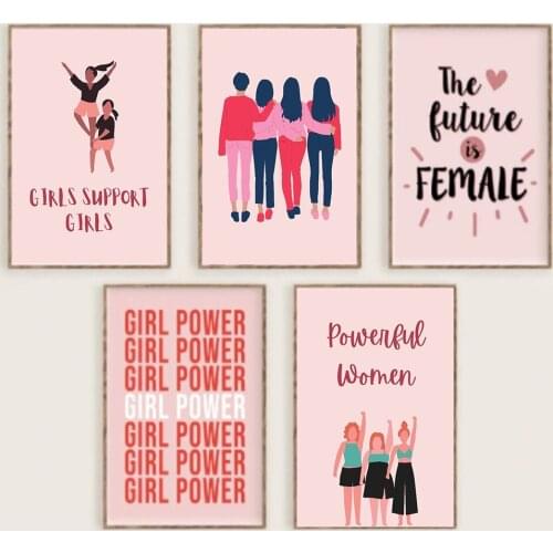 Feminism Art Canvas Painting Powerful Women Girl Power Quote Empowered Nordic Posters And Prints Wall Pictures For Living Room