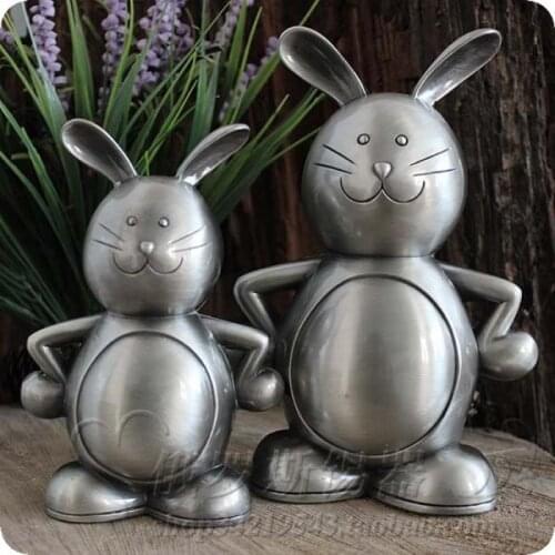 CREATIVE ALLOY PIGGY BANK CHILDREN BIRTHDAY GIFT MONEYBOX RABBIT PIGGY BANK CHRISTMAS ORNAMENT TABLE DECORATION
