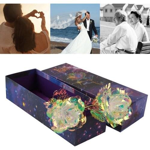 Valentines Day Creative Gift 24K Foil Plated Rose Gold Rose Lasts Forever Love Wedding Decor Lover Rose