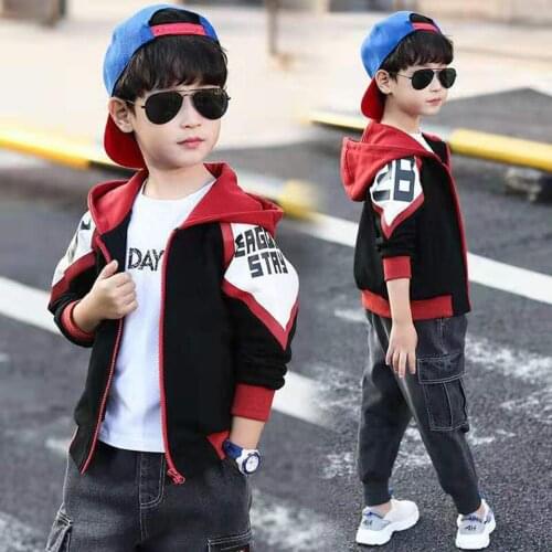 Spring/Fall 2 Colors Children Autumn Jackets Outwear Fashion New Kids Boys Coat For 3 4 6 8 10 12Yrs Outerwear Hoodies Boy Coat