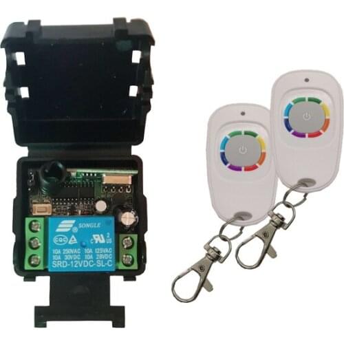 Mini Wireless RF Remote Control Light Switch 10A Relay Output Radio DC12V 24V 1 CH Channel 1CH Receiver Module +Transmitter