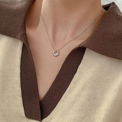 Hollow Geometric Cross Necklace for Women Vintage Golden Silver Color Round Circle Choker Necklace Gift Friend Dropshipping