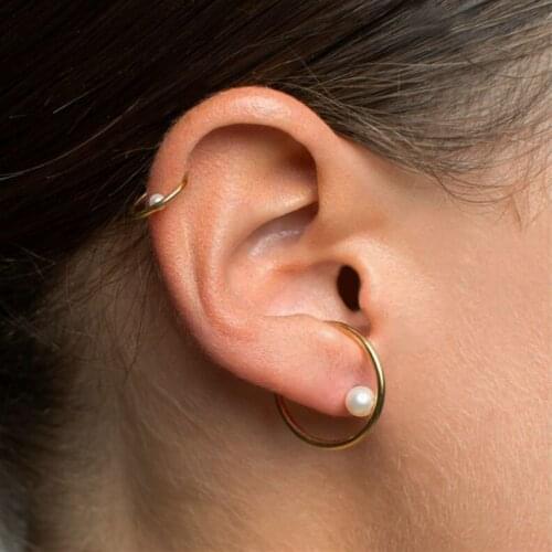 Fake Piercing Earrings For Women Gold Round Ear Clip On Ear Fashion Jewelry Elegant Charms Clips Silver Color Girls Jewellery