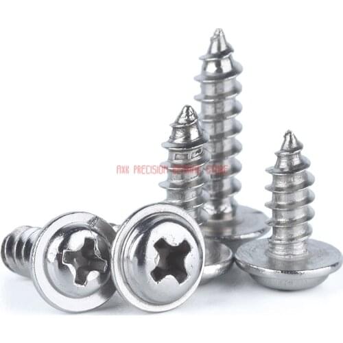 Vis Drywall 20 Pcs 304 Grade M1.7 M2.3 M2.6 With Pad Stainless Steel Round Head / Pan Tapping Screws With Self-tapping Screw