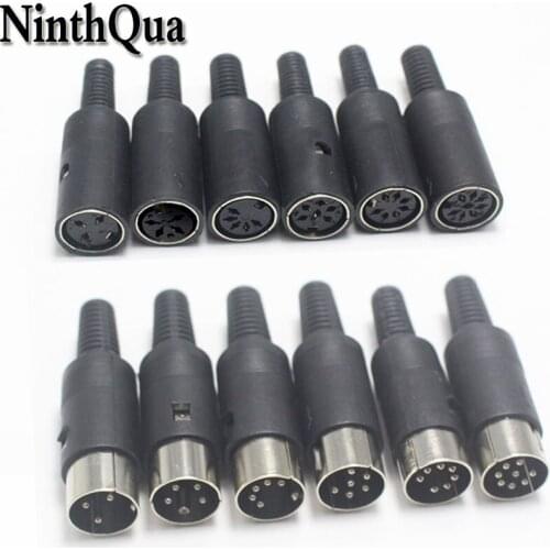 1Pc Male/Female DIN Plug Socket Connector 3/4/5/6/7/8 PIN Chassis Cable Mount Chassis Cable Mount With Plastic Handle