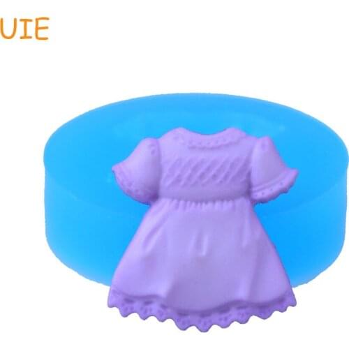 FYL445U 18.7mm Baby Girl Dress Silicone Mold - Baby Shower Cookie Biscuit, Fondant, Sugarcraft, Chocolate, Gum Paste, Resin Mold