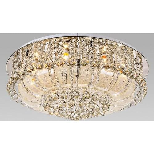 Modern Crystal Living Room Ceiling Lamp Round Top European Noble parlor Lobby Ceiling Light Romantic Bedroom Ceiling Lightings