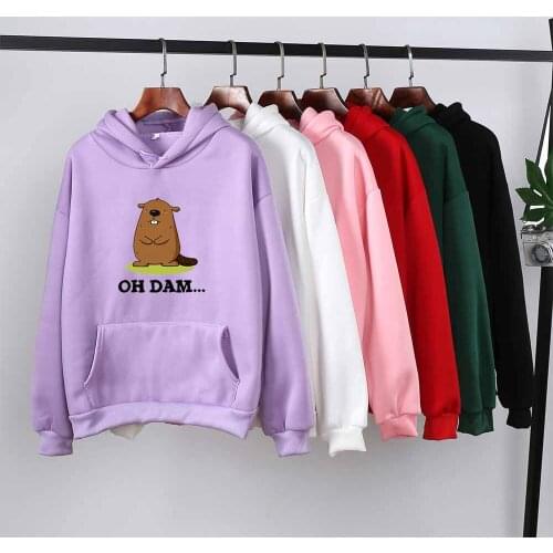 Cute Squirrel Oversized Hoodie Kawaii Hoodie Plus Size Kangaroo Pocket Letter Print Korean Fashion Jacket Graphic Sweatshirt