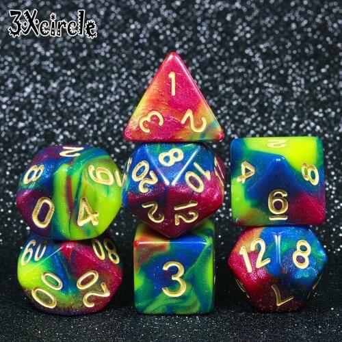 3- Colors Polyhedral Dice Set for DND RPG Table Games D4 D6 D8 D10 D12 D20