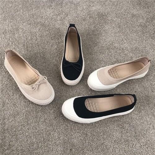 Creepers Breathable knitting loafers female moccasins platform shoes women thicken soled sneakers fly weaving flats woman 2021