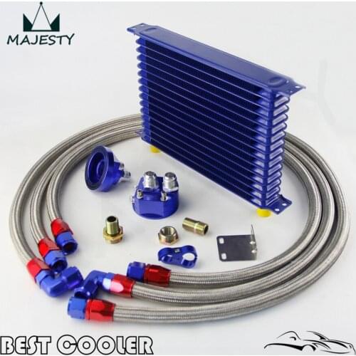 UNIVERSAL ENGINE TRANSMISSION OIL COOLER 15 ROW AN-10AN+FILTER RELOCATION KIT