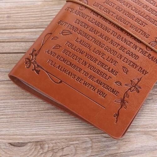 Vintage Engraved Faux Leather Journal Notebook Diary to Grandson Granddaughter Travel Notepad Gift 20x12cm