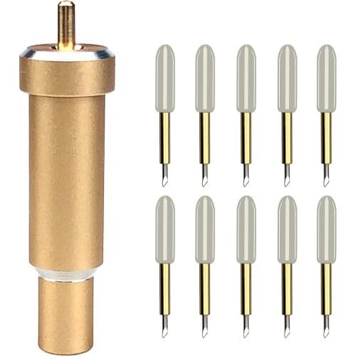 10pcs Premium Fine Point Plotter Cutting Blade Plotter Blade Vinyl Cutter fo Cricut Maker+1pc Blade Holder