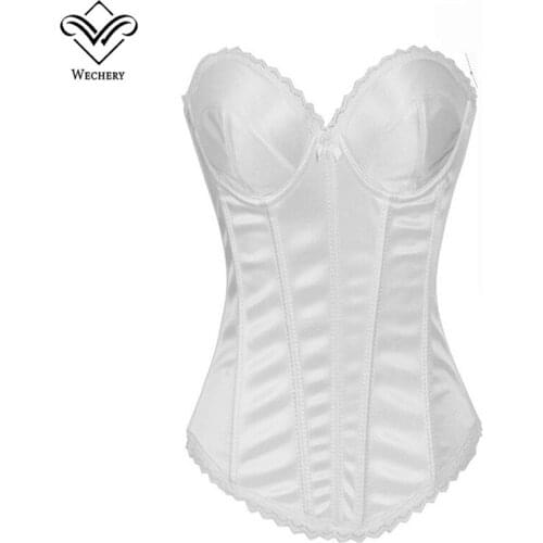 Women Corsets with Sponge Half Cup to Push Up Bodice Small Bust Design Bustiers Tops 3-row Buckle On Back 2269