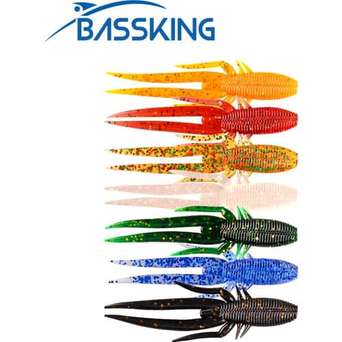 10pcs Shrimp Soft Bait 70mm 3g 7 Colors Silicone Bait Wobblers Artificial Bait Silicone Fishing Lures Sea Bass for Carp Fishing