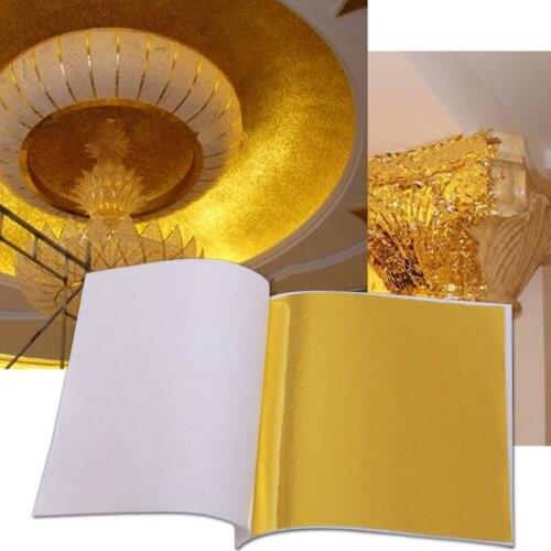100pcs 14x14cm Foil Paper Art Craft Imitation Gold Sliver Copper Leaf Leaves Sheets Paper for Gilding DIY Craft Cake Decoration